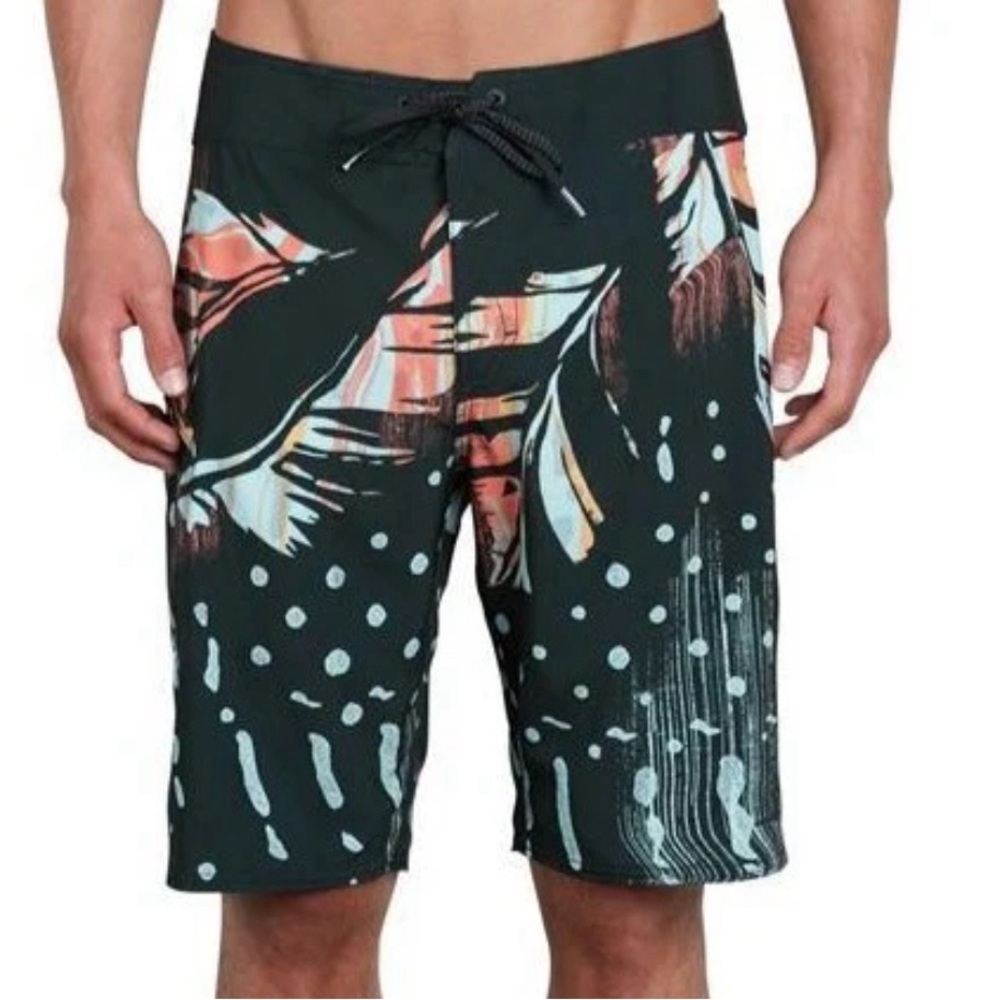 Volcom Flora Dot Mod Swim Board Trunks